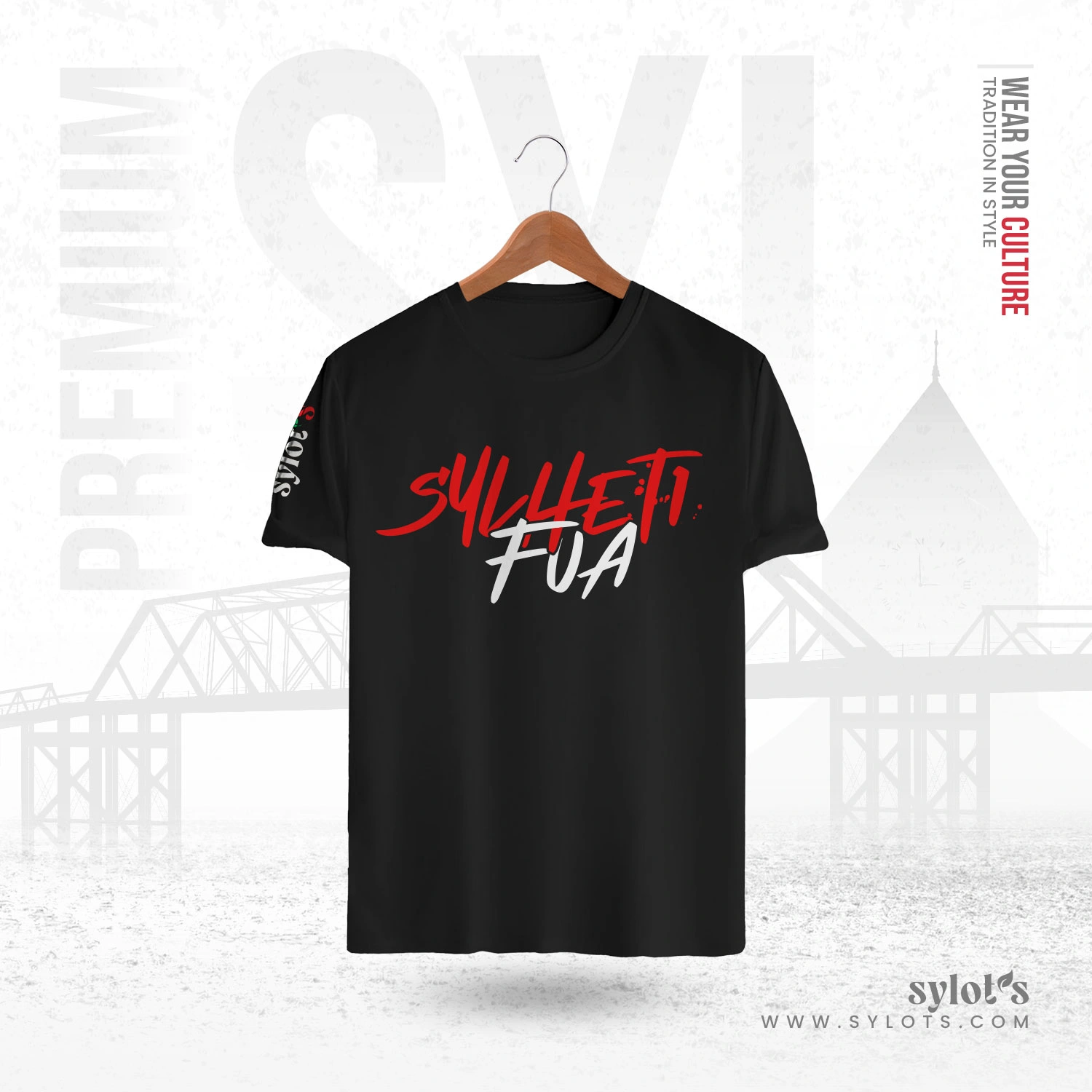 1 (1) Sylheti Fua Typography | Premium Black T-shirt - Image 1