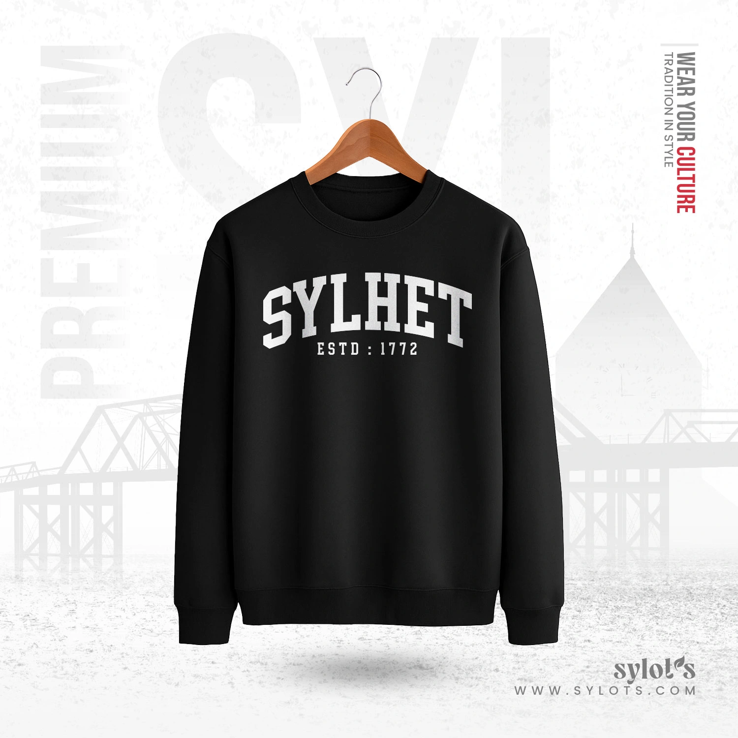 1 (10) Sylhet ESTD 1772 | Premium Men Sweatshirt - Image 1