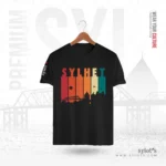 Sylhet Skyline Retro Vintage | Premium Black T-shirt
