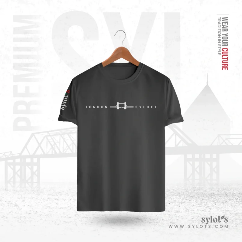 Sylhet ~ London | Tower Bridge | Premium Gray T-shirt - Image 1