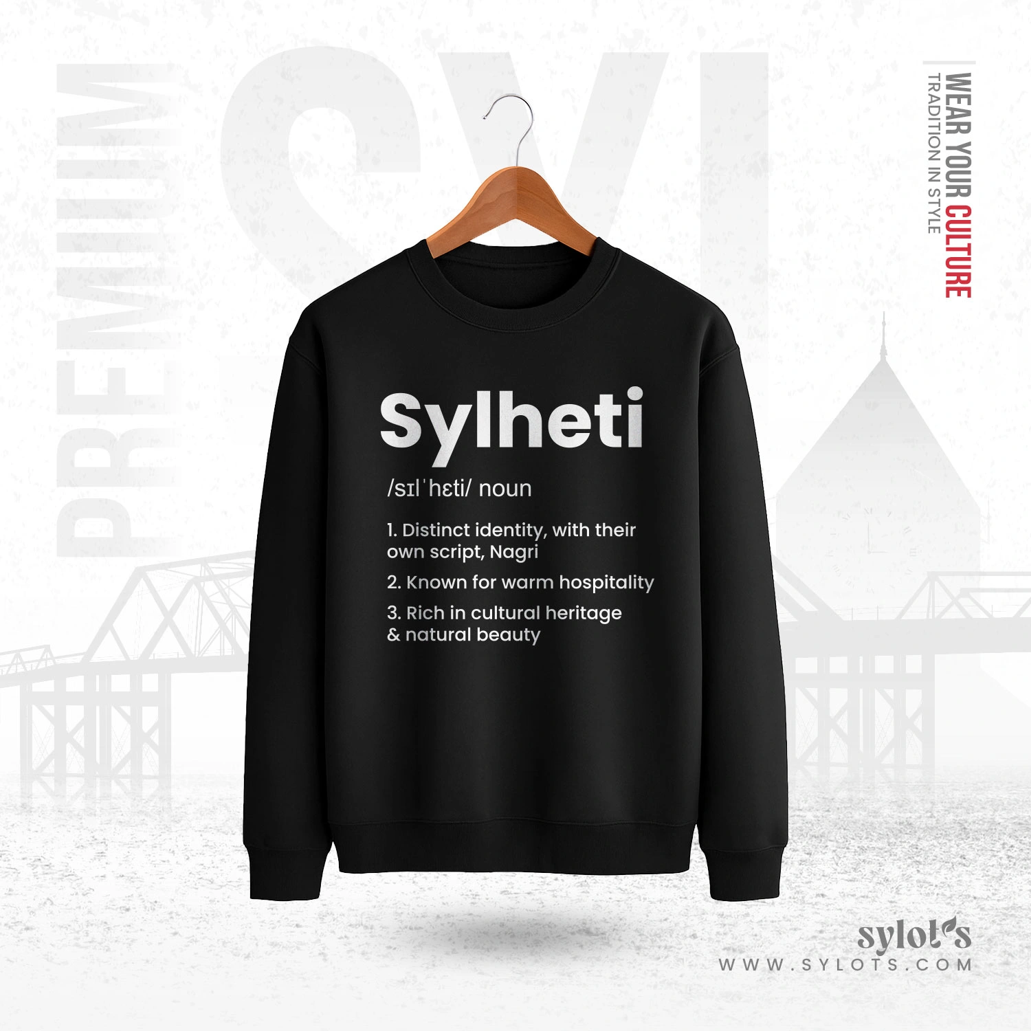 1 (9) Sylheti /sɪlˈhɛti/ Definition | Premium Men Sweatshirt - Image 1