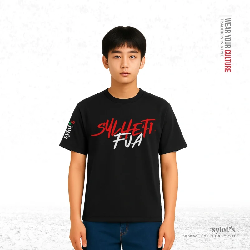 Sylheti Fua Typography | Premium Black T-shirt - Image 2