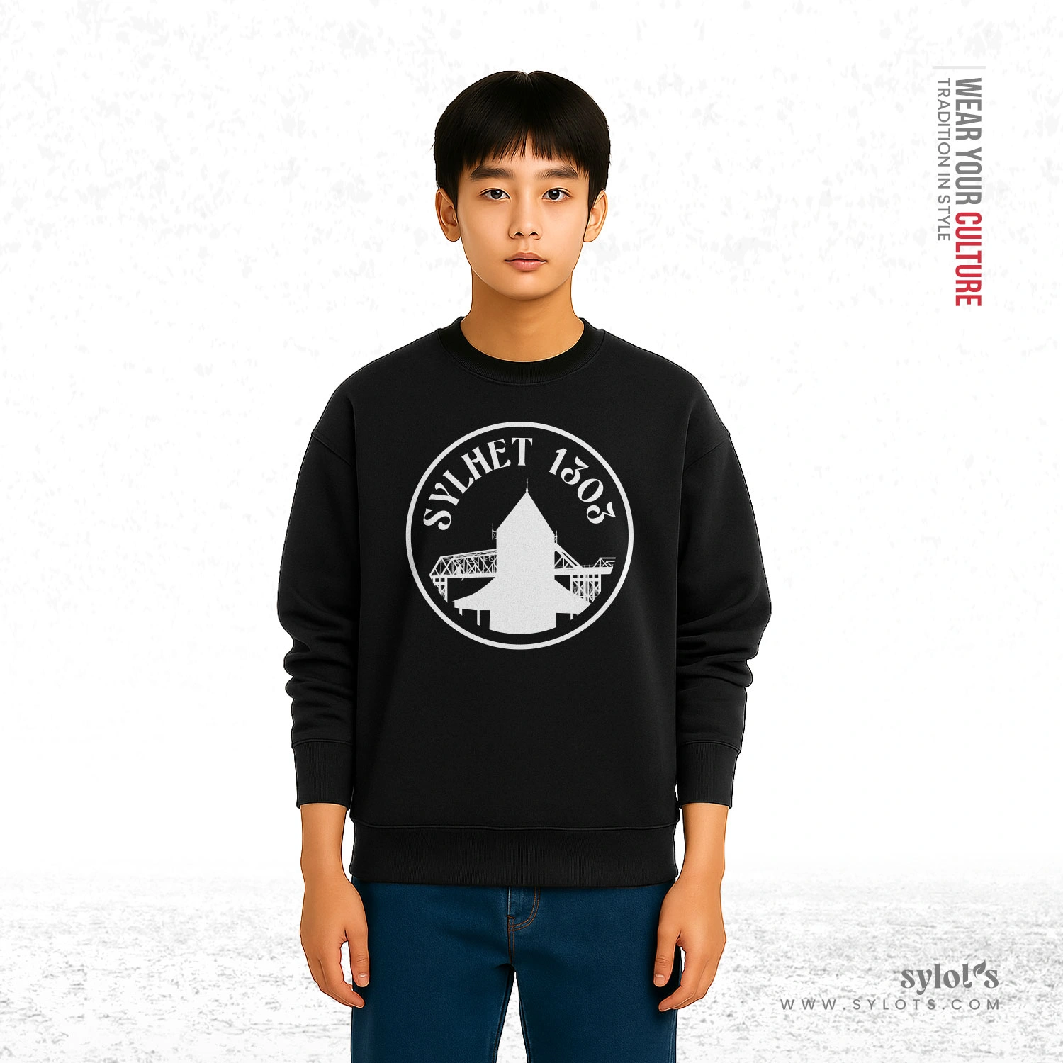 2 (13) Sylhet 1303 Circle | Premium Men Sweatshirt - Image 2