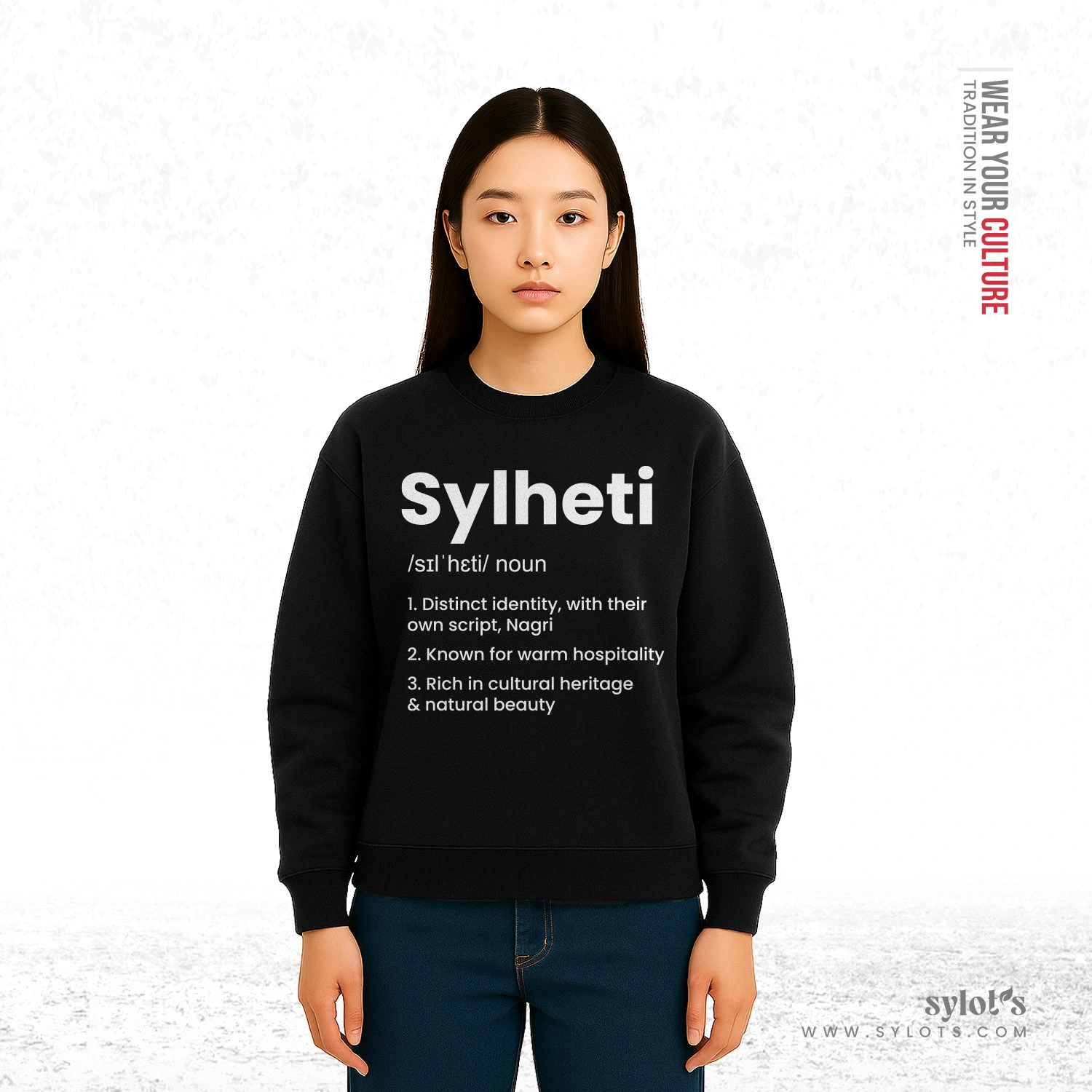 3 (10) Sylheti /sɪlˈhɛti/ Definition | Premium Women Sweatshirt - Image 2