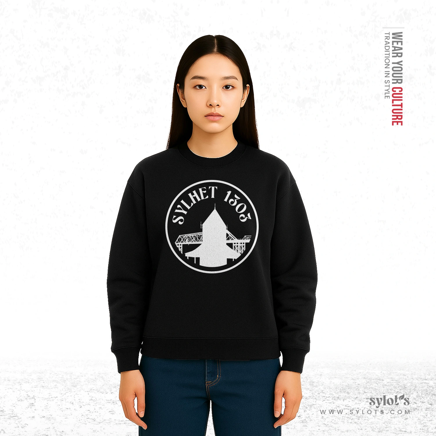 3 (14) Sylhet 1303 Circle | Premium Women Sweatshirt - Image 2