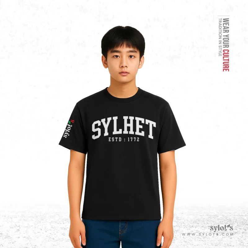 Sylhet ESTD 1772  | Premium Black T-shirt - Image 2