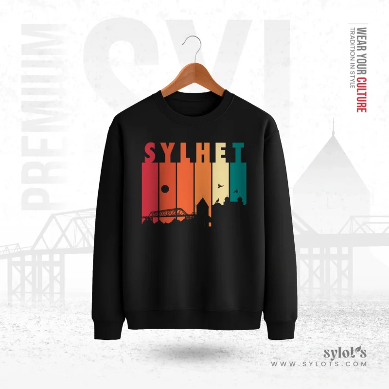 Sylhet Skyline Retro Vintage | Premium Men Sweatshirt - Image 1