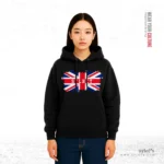 UK Flag ~ Sylhet ~ United Kingdom | Premium Women Black Hoodie - Image 2