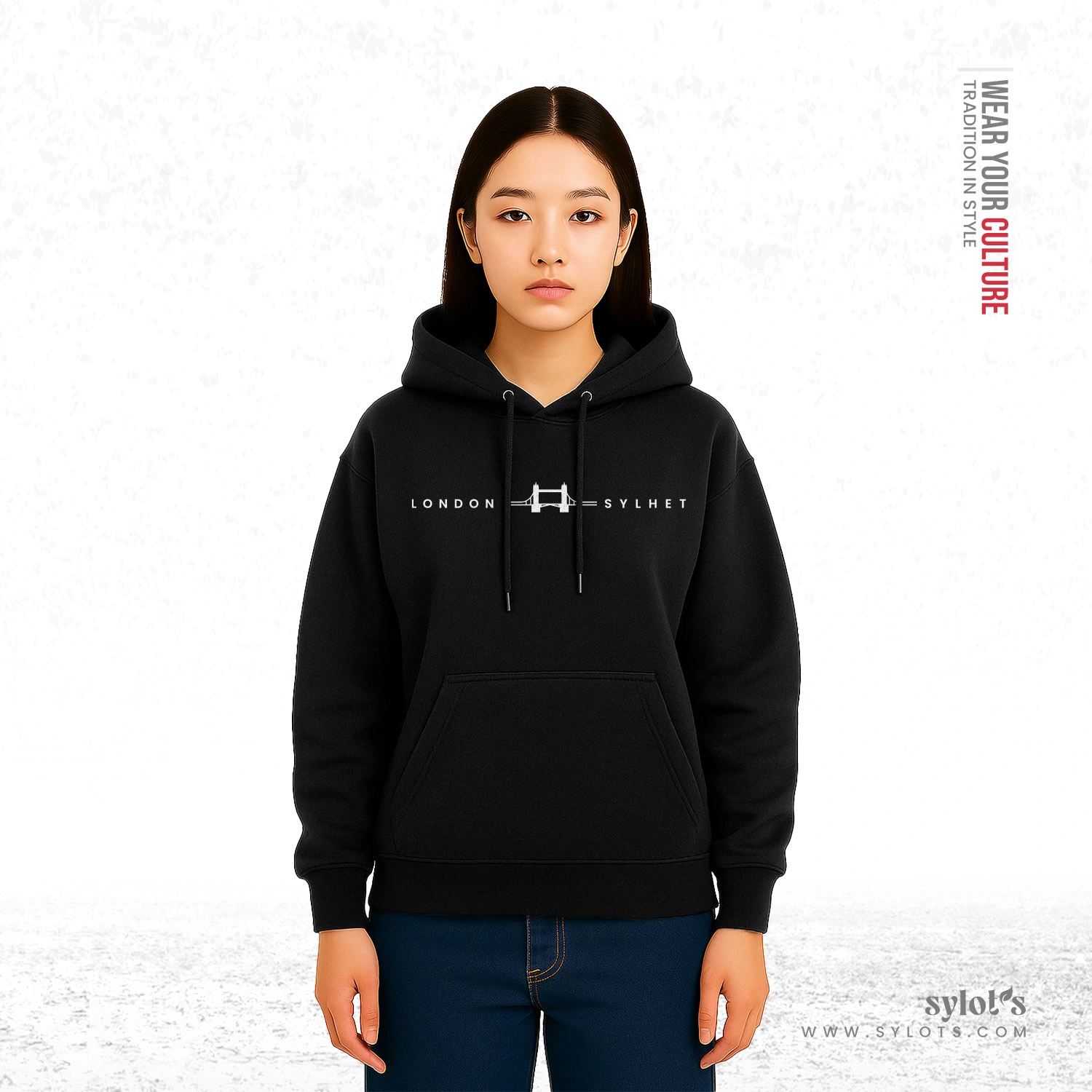 5 Sylhet ~ London | Tower Bridge | Personalized Premium Women Black Hoodie - Image 2