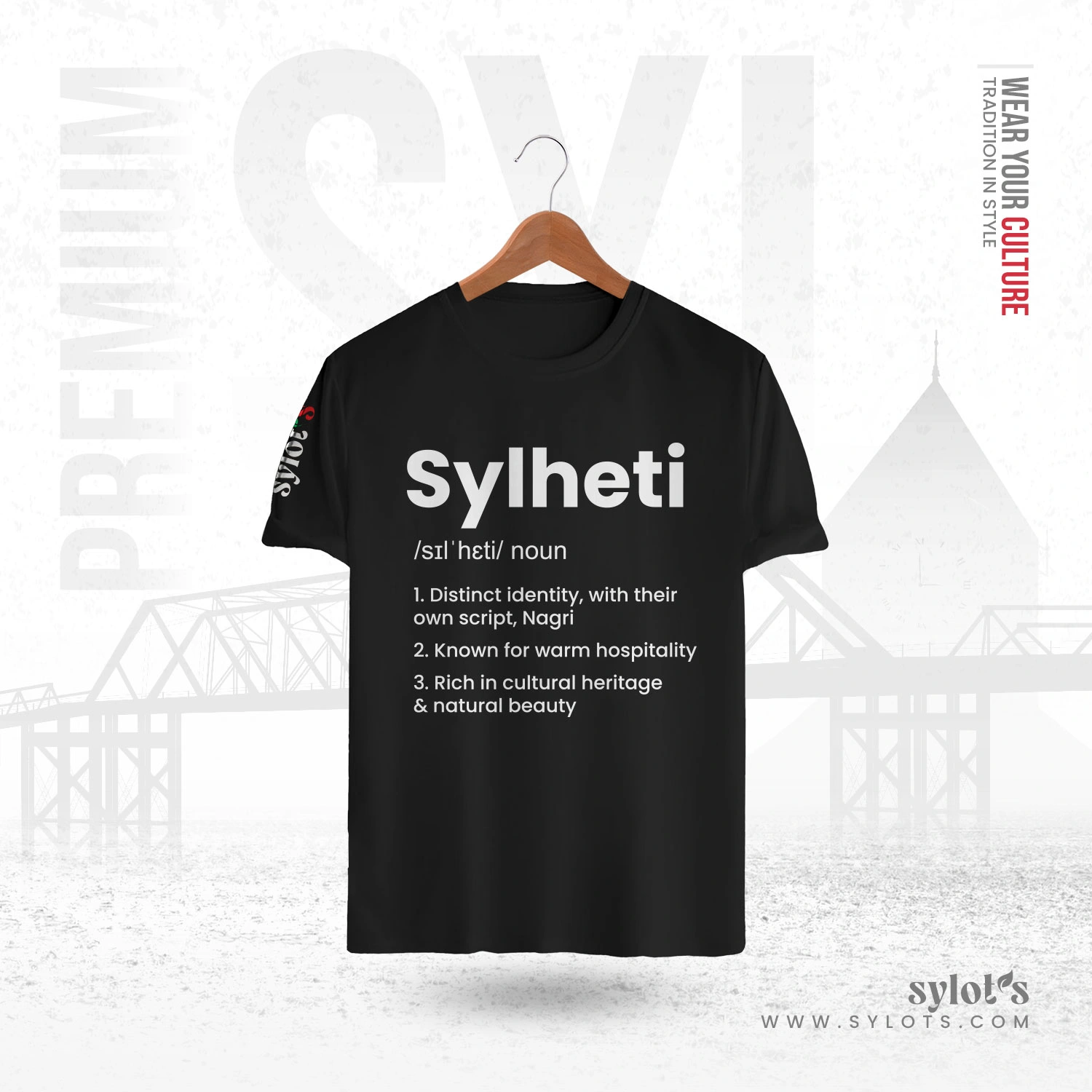 Black-01 Sylheti /sɪlˈhɛti/ Definition | Premium Black T-shirt - Image 1