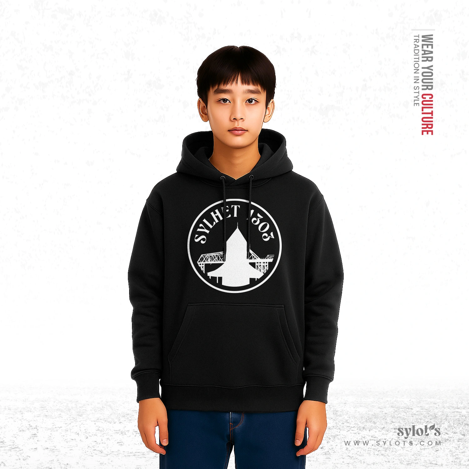 boy-07 Sylhet 1303 Circle | Personalized Premium Black Hoodie - Image 2