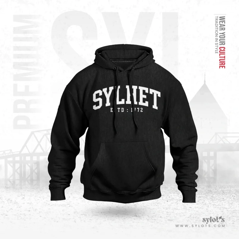 Sylhet ESTD 1772 | Premium Black Hoodie - Image 1