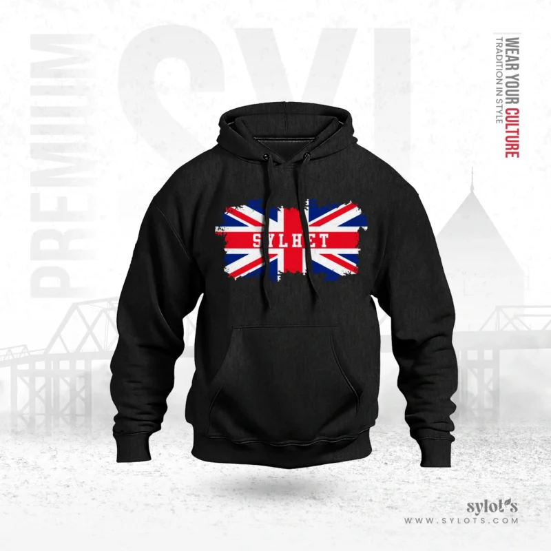 UK Flag ~ Sylhet ~ United Kingdom | Premium Black Hoodie - Image 1