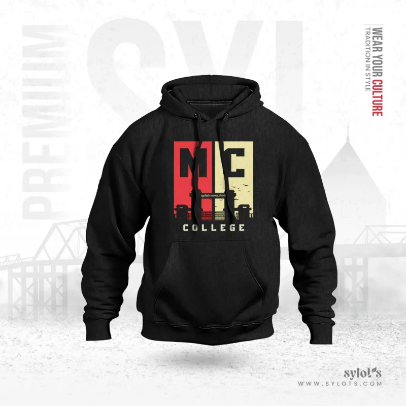 MC College Sylhet | Premium Men Black Hoodie - Image 1