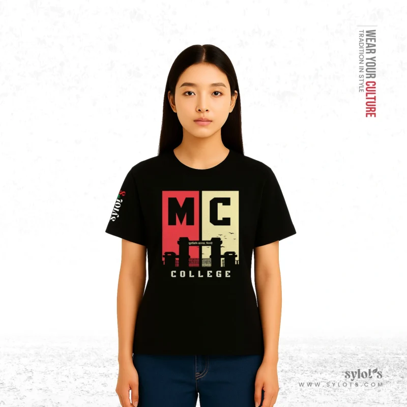 MC College Sylhet | Premium Women Black T-shirt - Image 2