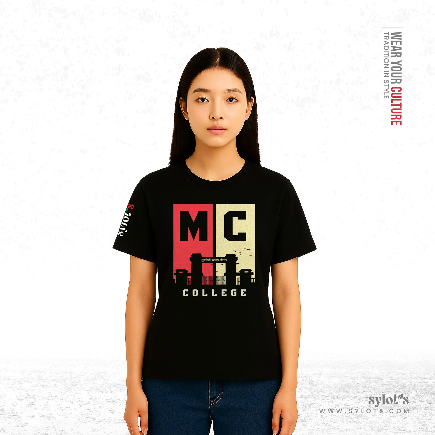 mc--t-shirt-women-01 MC College Sylhet | Premium Women Black T-shirt - Image 2