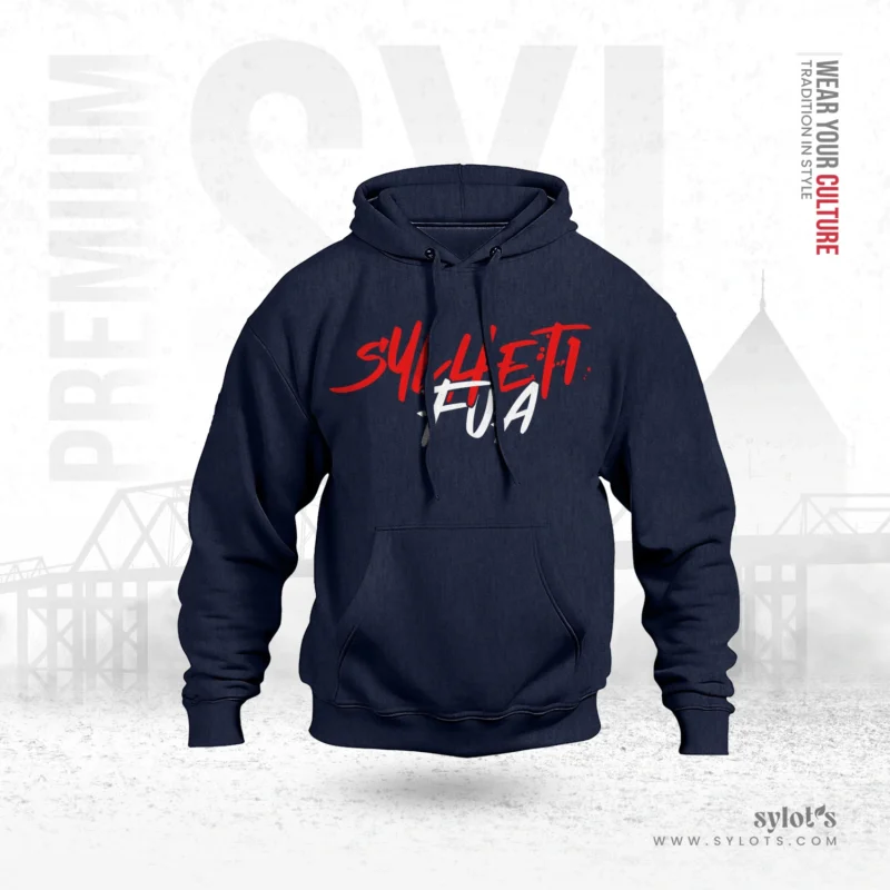 Sylheti Fua Typography | Premium Blue Hoodie - Image 1