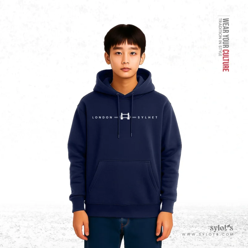 Sylhet ~ London | Tower Bridge | Premium Blue Hoodie - Image 3