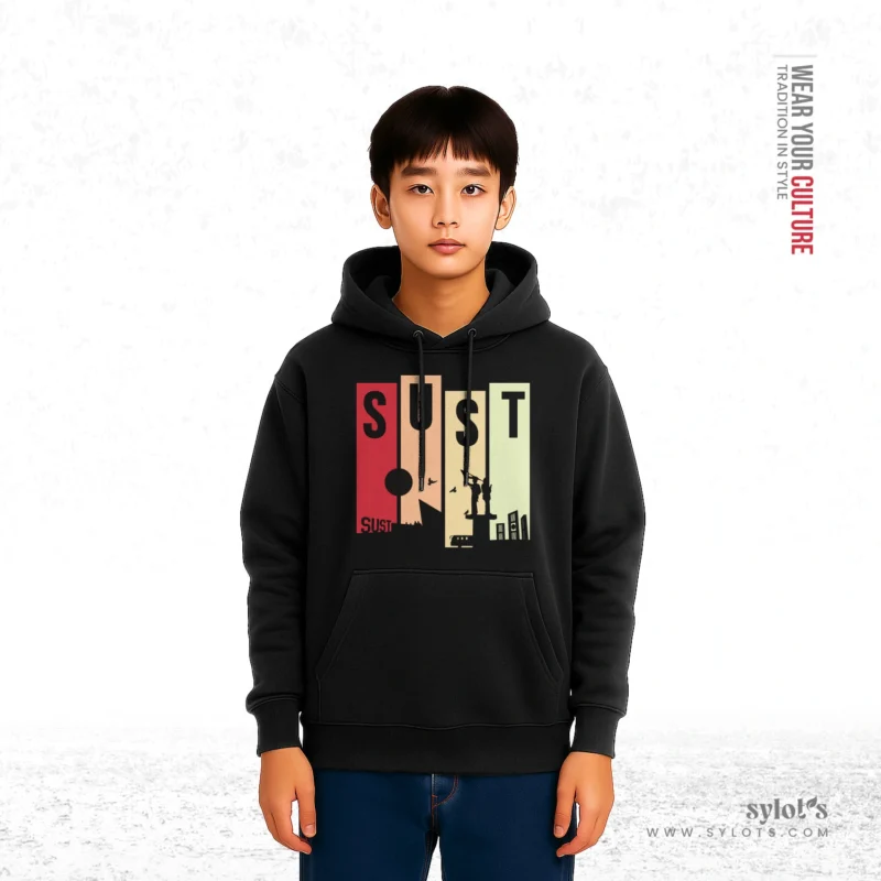 SUST (Shahjalal University) | Premium Men Black Hoodie - Image 2