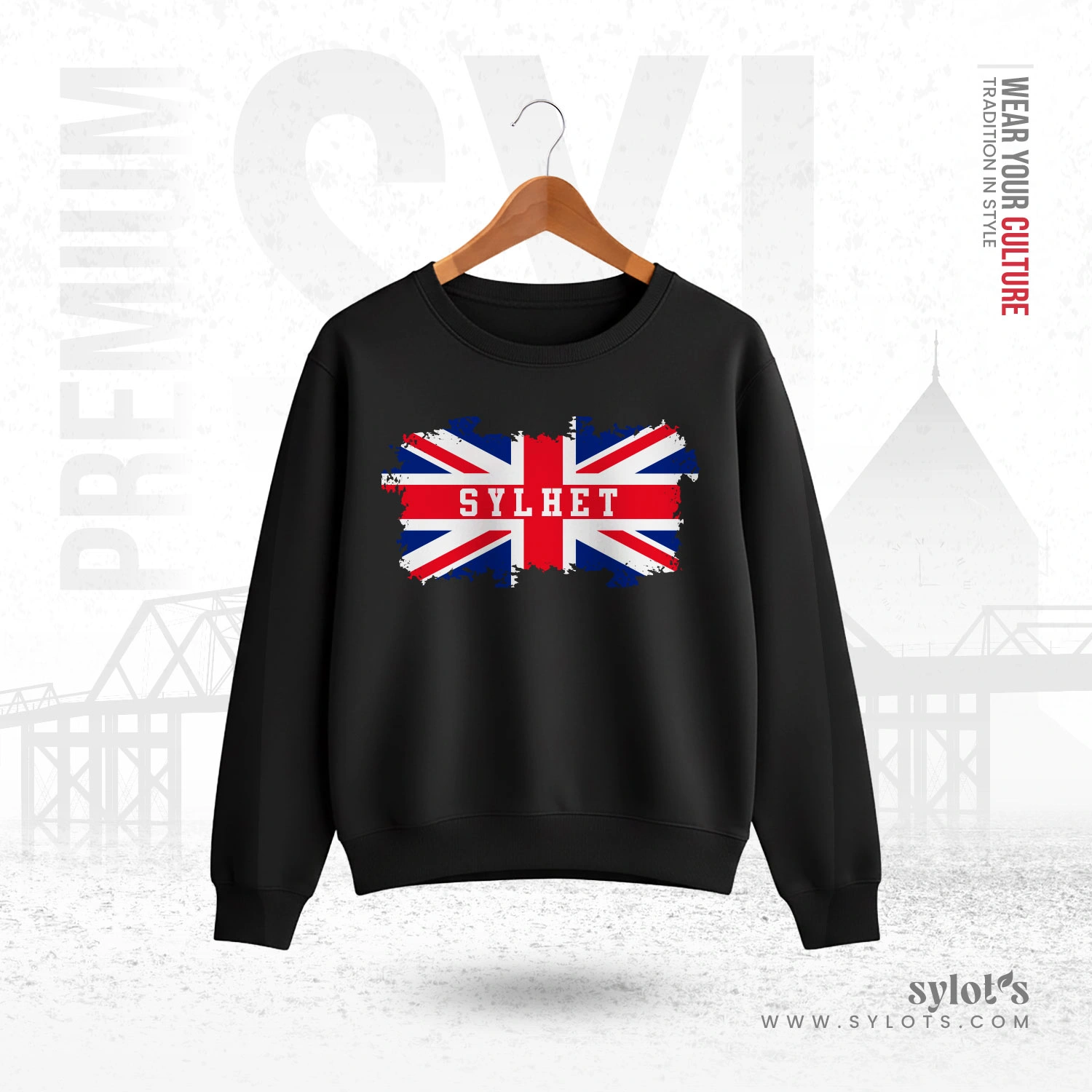 sweatshirt-03 UK Flag ~ Sylhet ~ United Kingdom | Premium Women Sweatshirt - Image 1