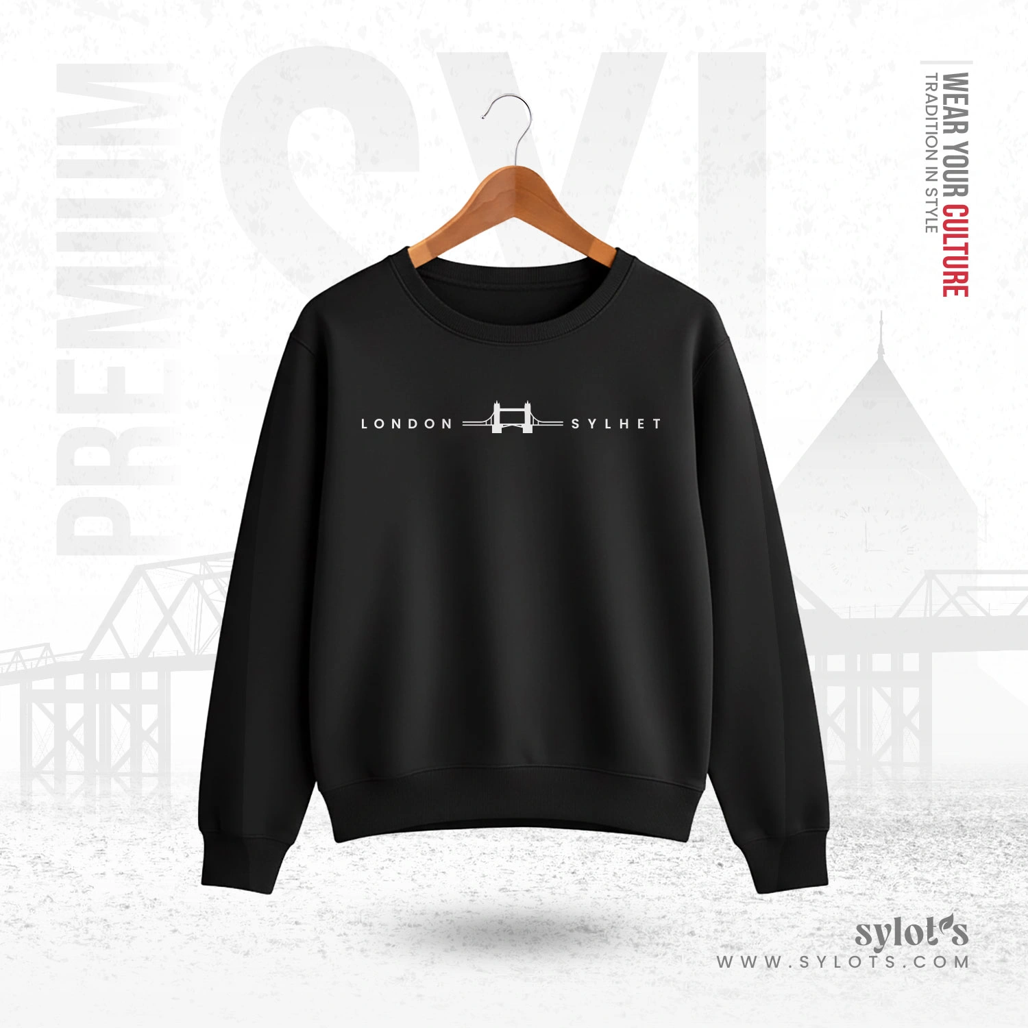 sweatshirt-04 Sylhet ~ London | Tower Bridge | Premium Women Sweatshirt - Image 1