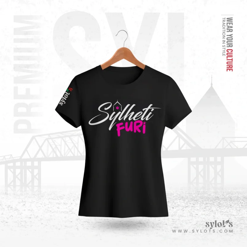Sylheti Furi | Premium Women Black T-shirt - Image 1