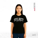 Sylhet ESTD 1772 | Premium Women Black T-shirt - Image 2