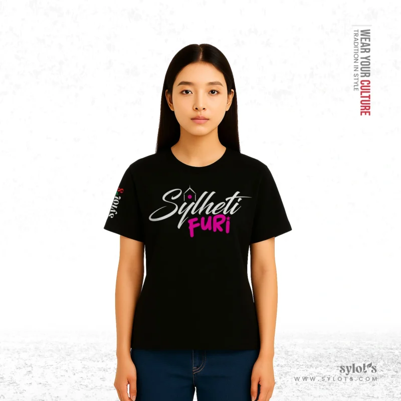 Sylheti Furi | Premium Women Black T-shirt - Image 2