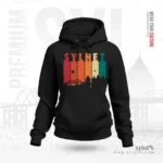 Sylhet Skyline Retro Vintage | Premium Women Black Hoodie