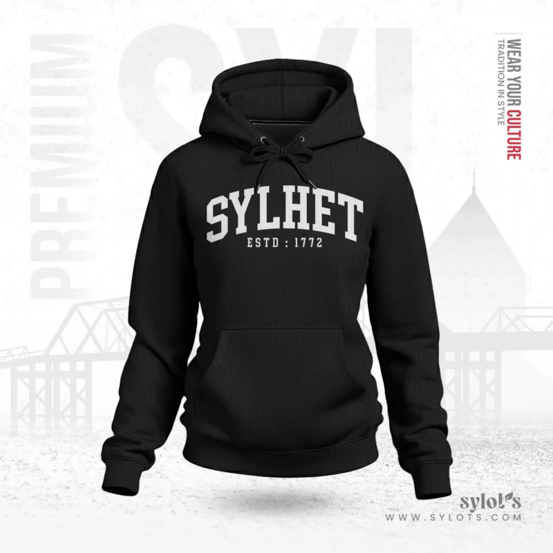 Sylhet ESTD 1772 | Premium Women Black Hoodie - Image 1
