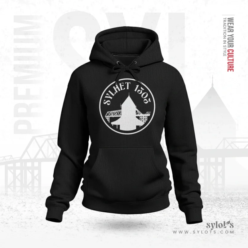 Sylhet 1303 Circle | Premium Women Black Hoodie - Image 1