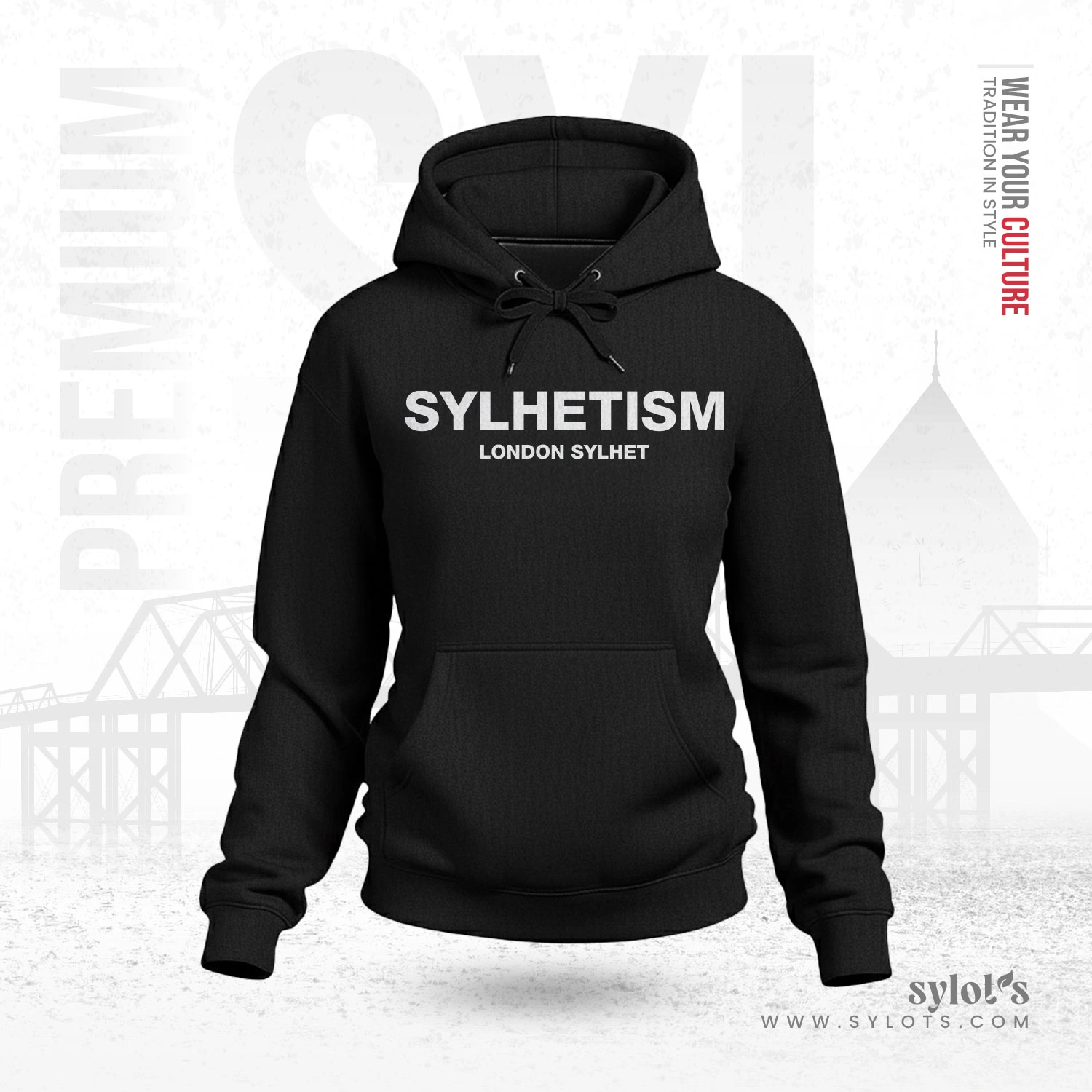 women-8 Sylhetism ~ London Sylhet | Premium Black Hoodie - Image 1