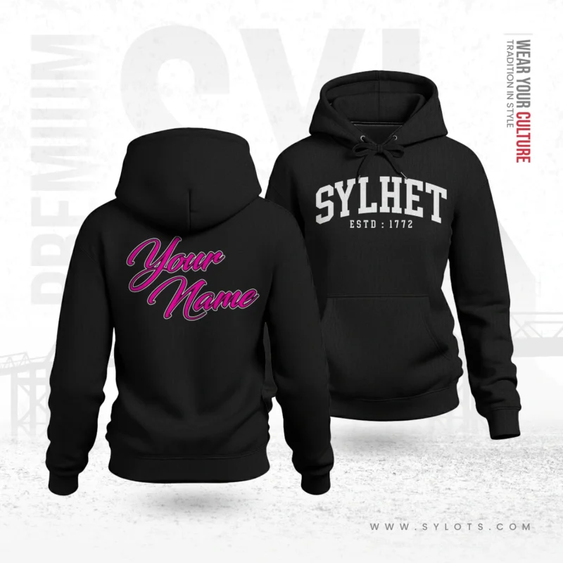 Sylhet ESTD 1772 | Personalized Premium Women Black Hoodie - Image 1