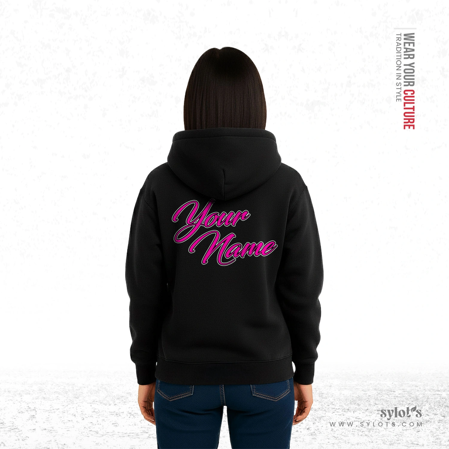 women-front Sylhet ~ London | Tower Bridge | Personalized Premium Women Black Hoodie - Image 3