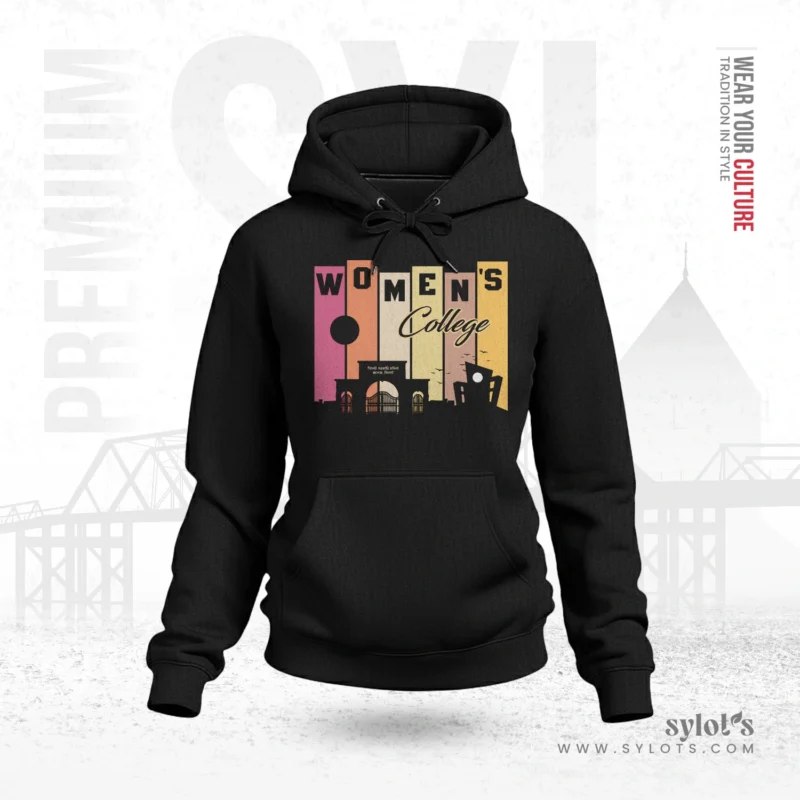 Sylhet Women's College | Premium Women’s Black Hoodie - Image 1