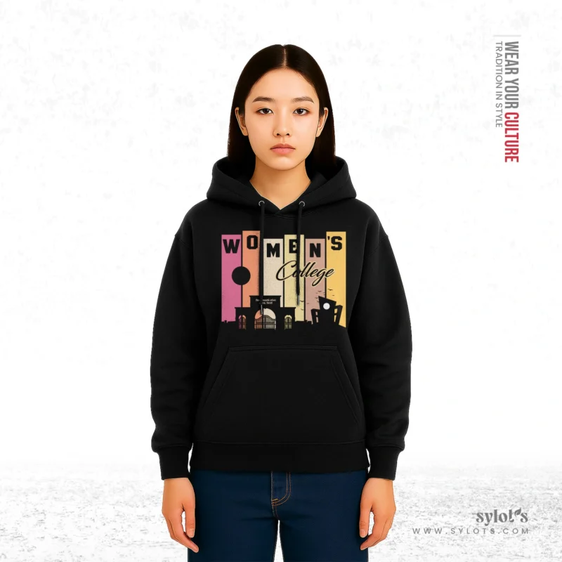 Sylhet Women's College | Premium Women’s Black Hoodie - Image 2