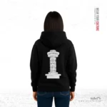 Cultural Script & Monument | Premium Women Black Hoodie - Image 2