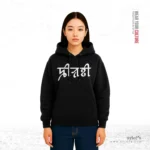 Cultural Script & Monument | Premium Women Black Hoodie - Image 3
